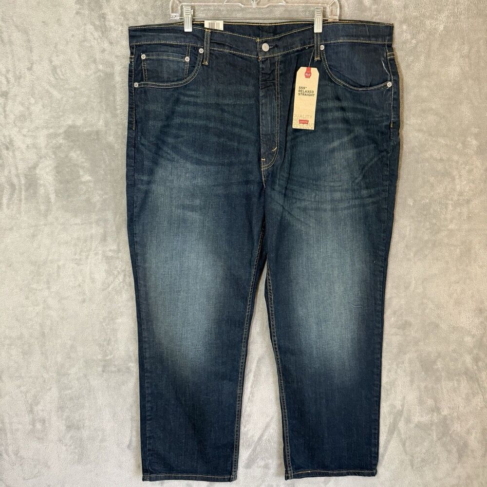 NWT Levi's 559 Men's 44x30 (*44x28) Relaxed Straight Jeans Dark Wash Blue Denim